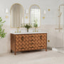 60" Double Sink Bathroom Vanity with Engineering Stone Top & 2 Basins