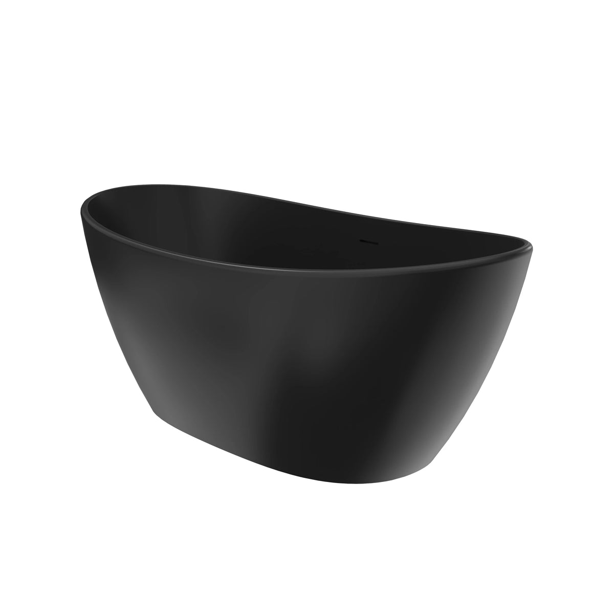 61" Solid Surface Freestanding Soaking Bathtub for Small to Medium Bathrooms