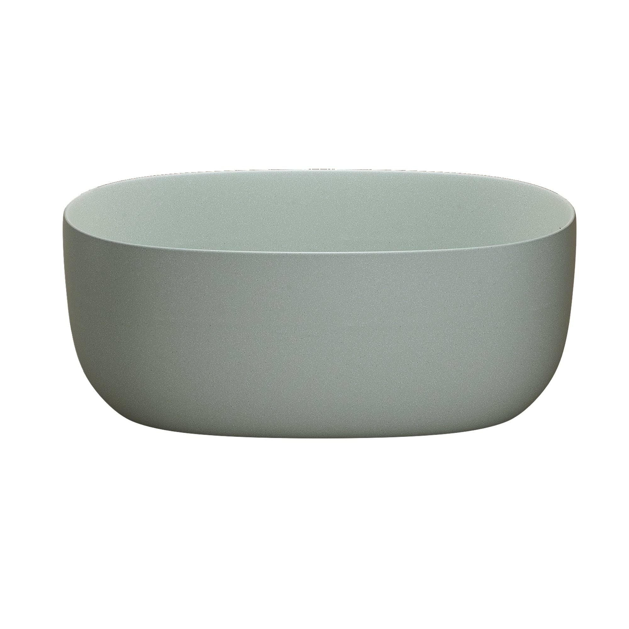 47" Freestanding Stone Resin Soaking Bathtub with One-Side Overflow, Turquoise Green/Beige/Cream Grey/Grey