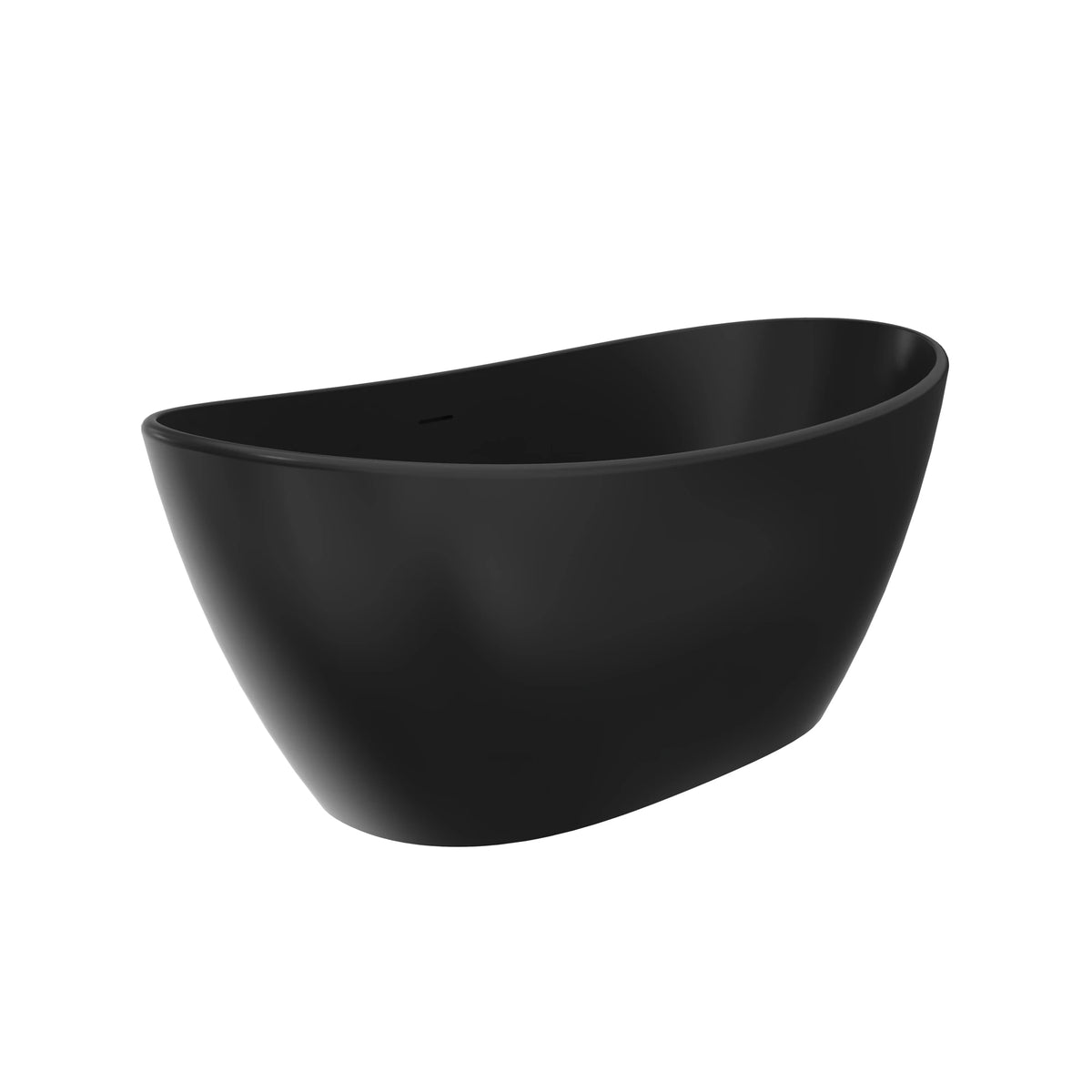 61" Solid Surface Freestanding Soaking Bathtub for Small to Medium Bathrooms