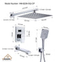 CASAINC 10 inch Square Wall-mounted rain shower faucet with pressure balanced valve