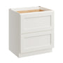 White Shaker RTA 30"W x 24"D x 34.5"H Base Cabinet with 2 Drawers