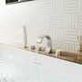 C-Shaped Curved Design 3-Handle Roman Bathtub Faucet with Hand Shower