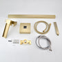 Casainc Freestanding 1-Handle Waterfall Bathtub Faucet with Handheld Shower (Brushed Gold)-CASAINC