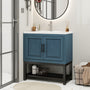 Freestanding Bathroom Vanity with White Ceramic Sink & Hot and Cold Faucet