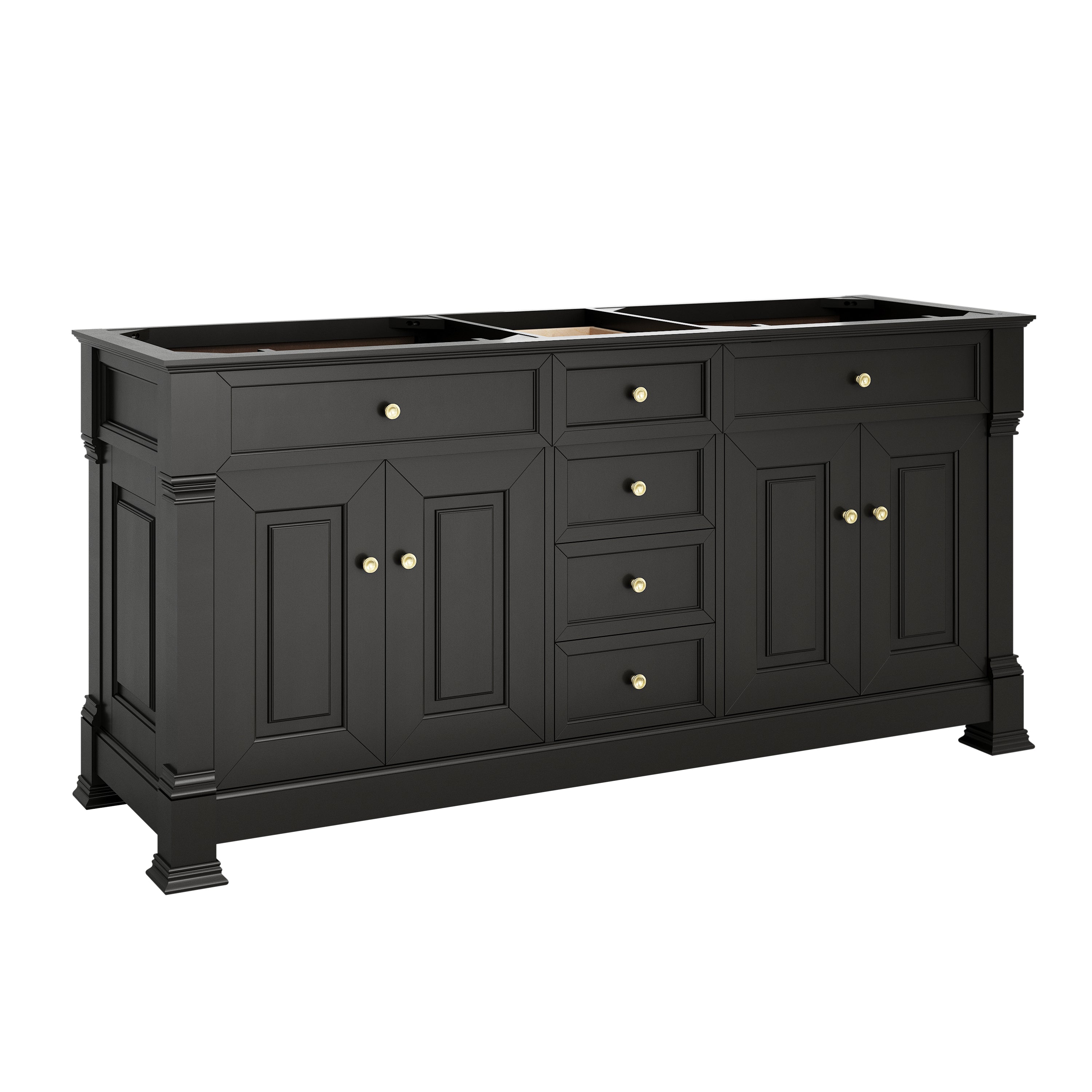 James Martin Brookfield 72" Double Bathroom Vanity, Black Onyx