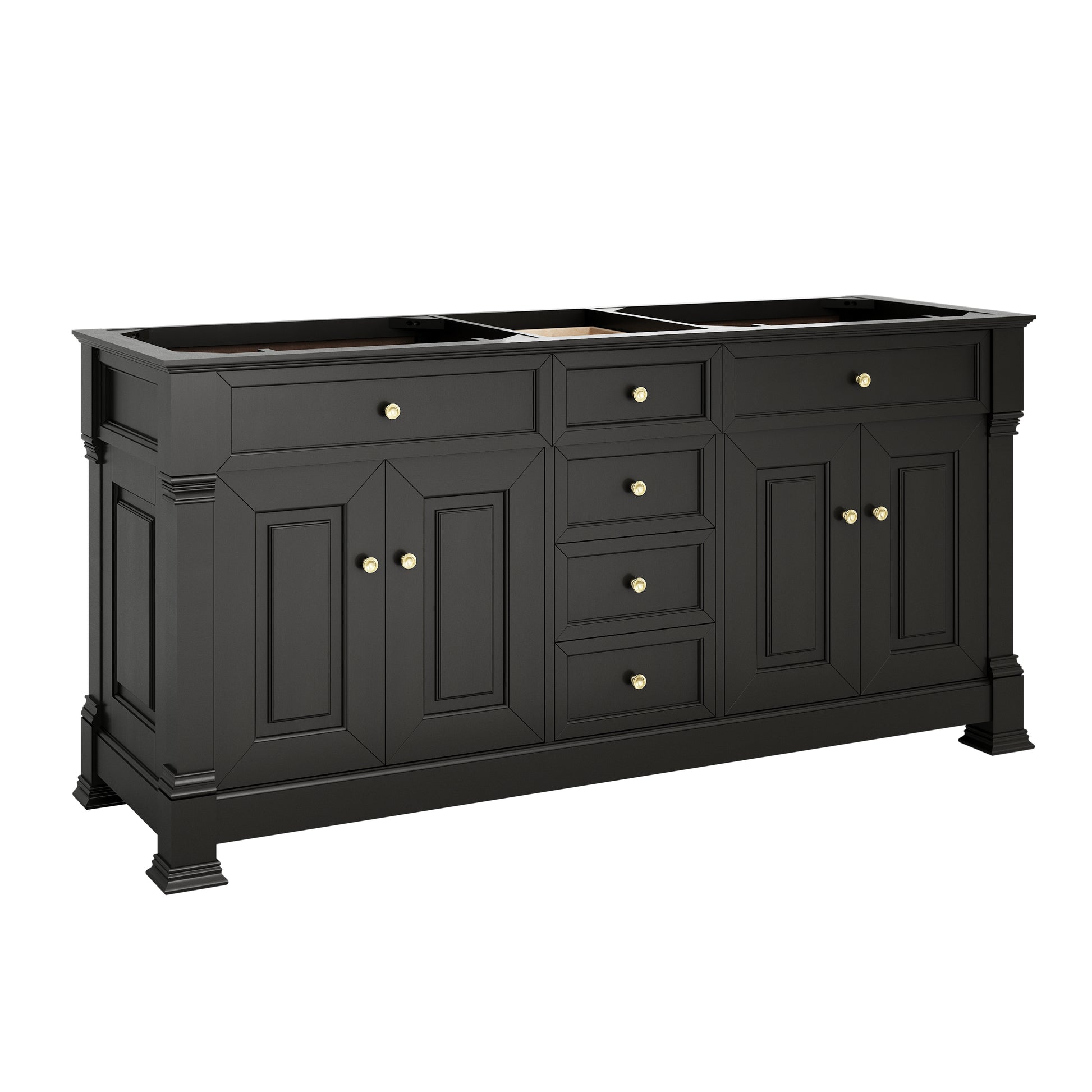 James Martin Brookfield 72" Double Bathroom Vanity, Black Onyx