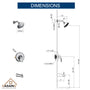 4.84inch Wall Mounted Shower trim kit with pressure balanced valve-CASAINC
