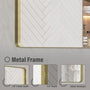 Tempered Glass Wall-Mounted Mirror with Gold Metal Frame