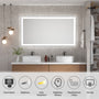 Tempered Glass LED Mirror with Aluminum Frame for Bathroom Vanity