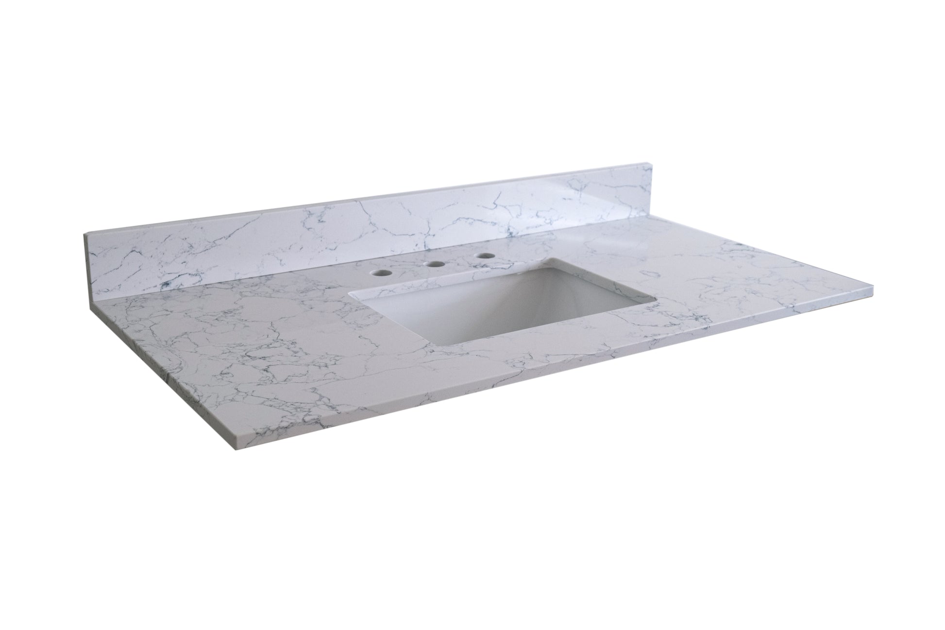 Montary 43' lightning white engineered stone vanity top backsplash