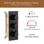 12" Thermostatic Complete Shower System with Rough-in Valve & 6 Body Jets