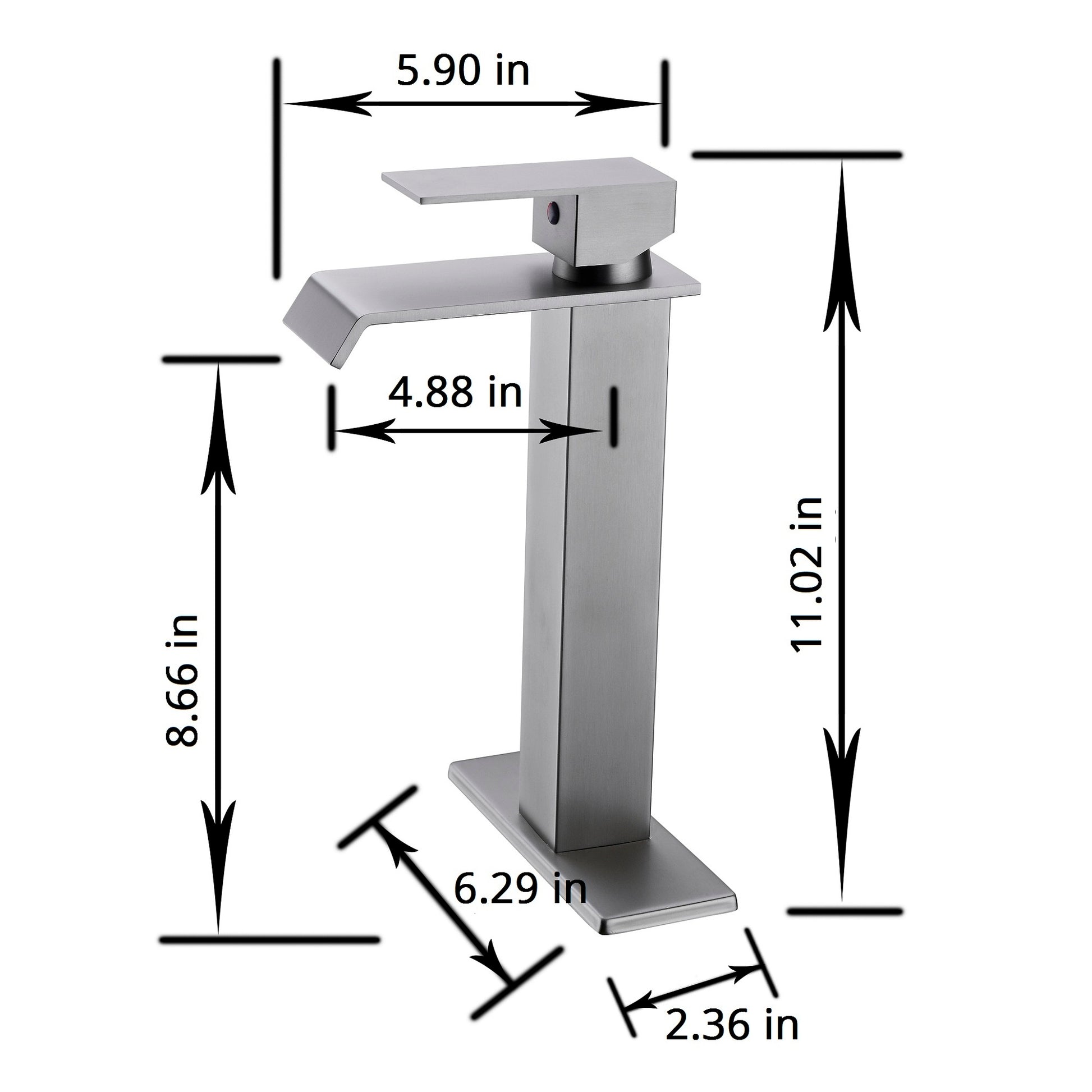 Waterfall Spout Bathroom Faucet,Single Handle Bathroom Vanity Sink Faucet-CASAINC