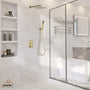 Casainc 2-Function Wall-Mounted/Ceiling-Mounted Shower System with Handheld Shower in Brushed Gold
