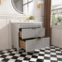 30"/36"/48" Freestanding Single Sink Bathroom Vanity with Solid Wood Construction & Marble Top