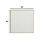 Tempered Glass Wall-Mounted Mirror with Gold Metal Frame