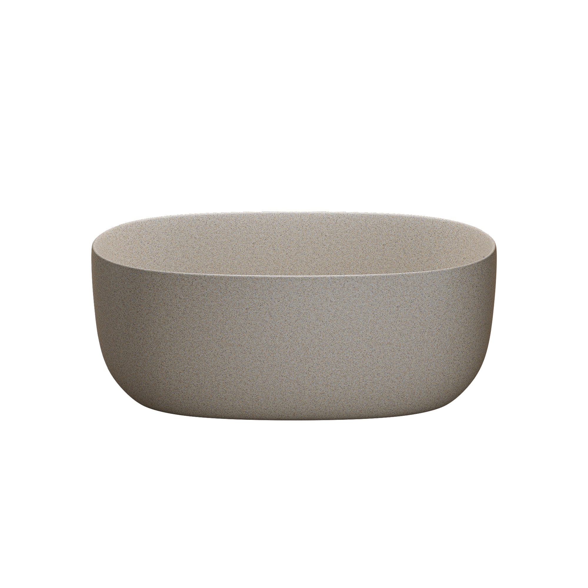 51" Freestanding Stone Resin Soaking Tub with One-Side Overflow, Turquoise Green/Beige/Cream Grey/Grey
