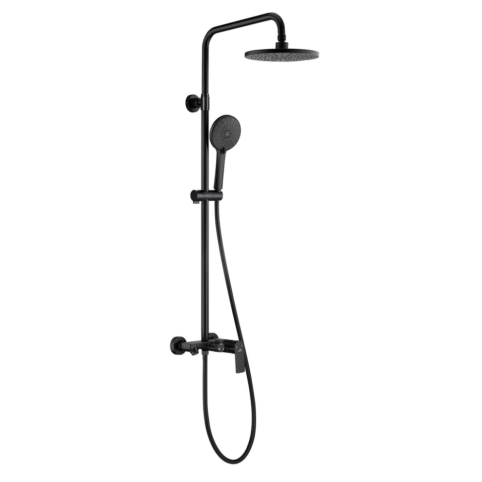 Sample Pot System CASAINC 8-in Round spray Shower system with sliding rods in Mattle ...