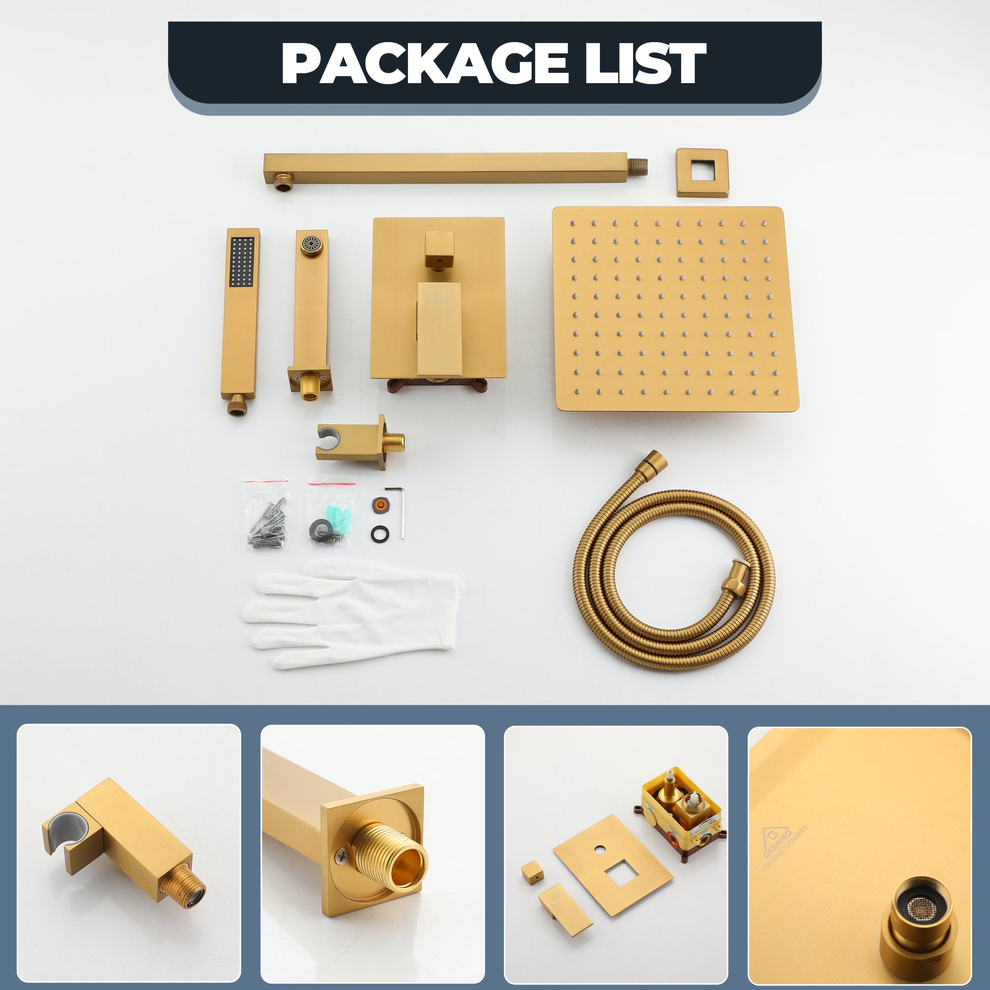 10" Wall Mounted Dual Shower Heads Shower System With Tub Spout 