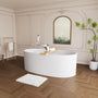 65" Modern Stone Resin Soaking Tub with Ergonomic Design & Copper Pop-Up Drain