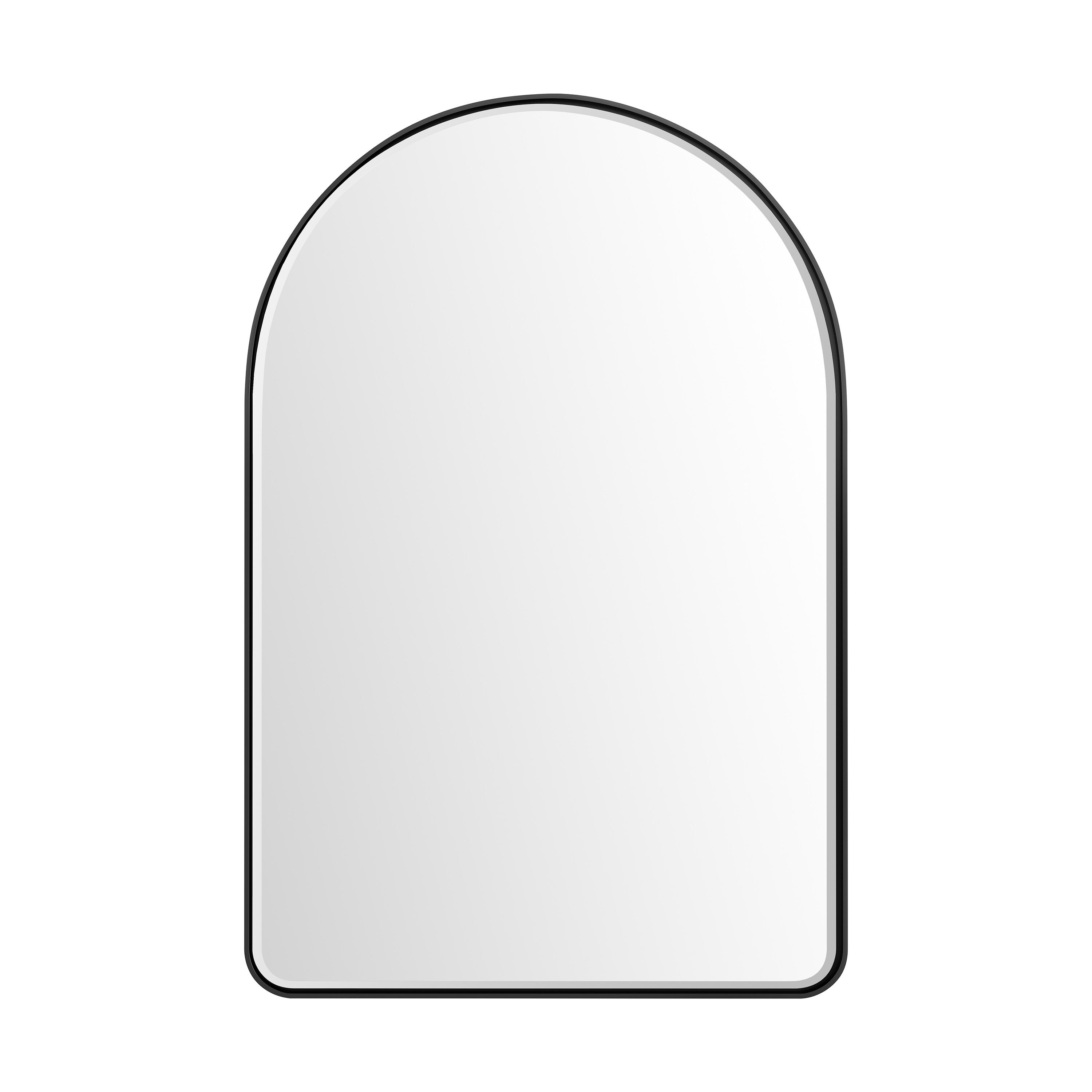James Martin Rohe 24" Arched Mirror, Matte Black
