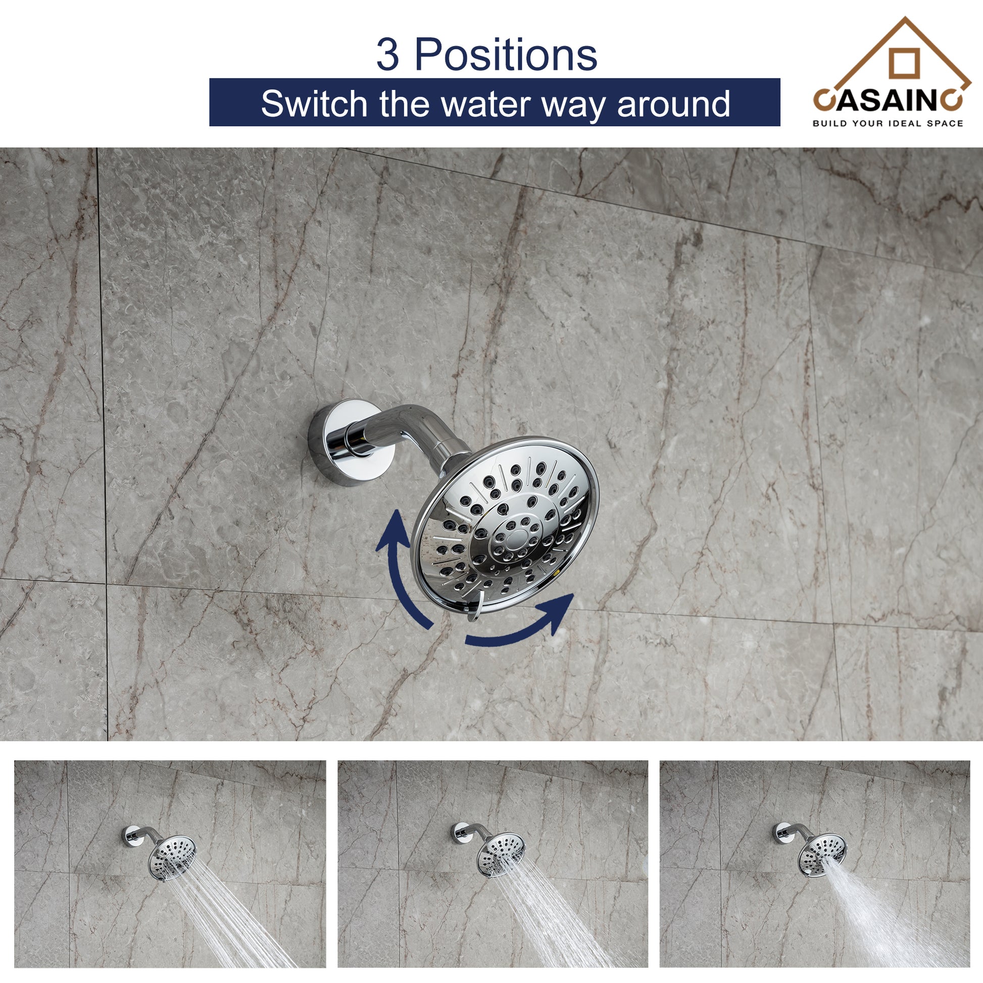 4.84inch Wall Mounted Shower trim kit with pressure balanced valve-CASAINC