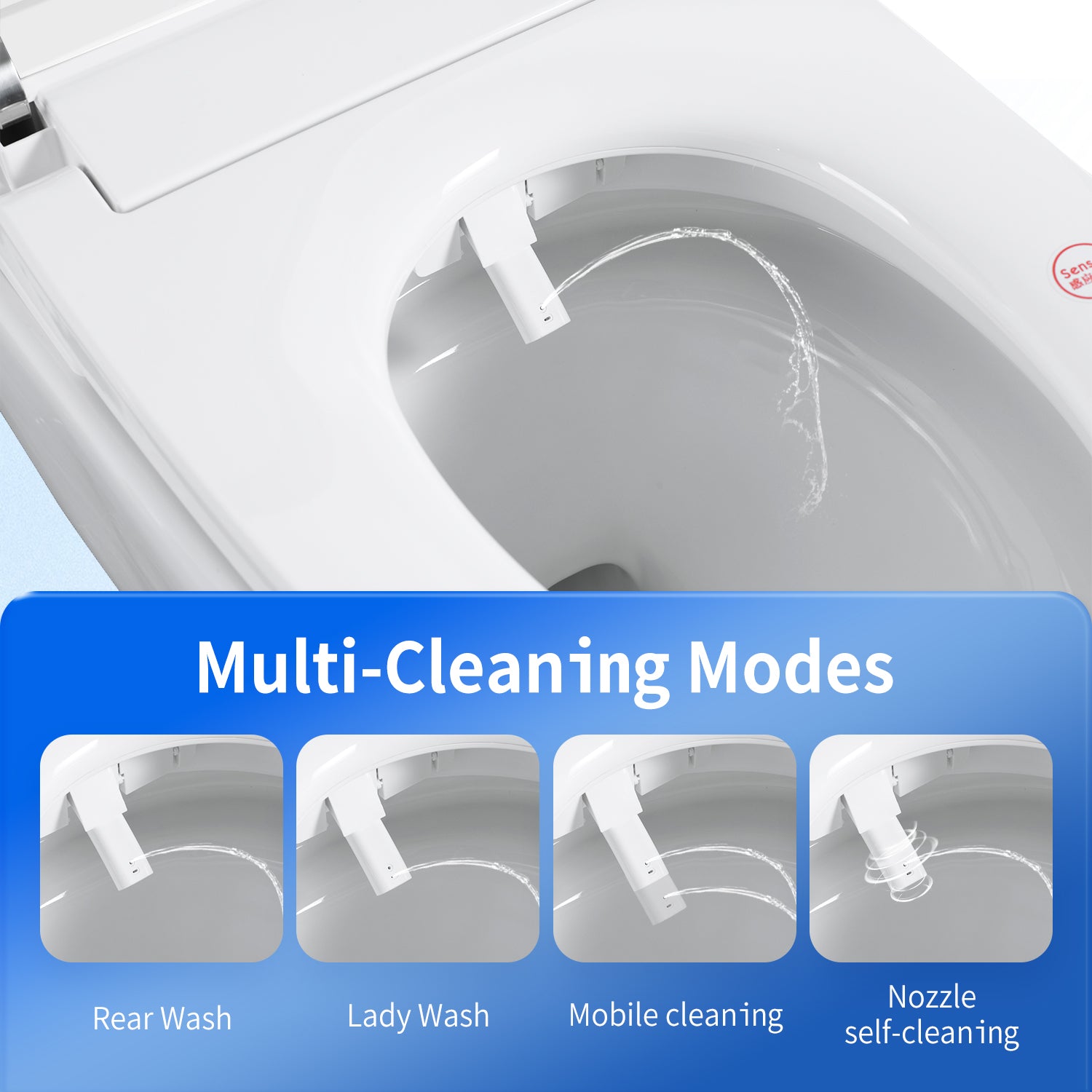 Modern Tankless Smart Toilet with Built-In Bidet Seat & Heated Seat