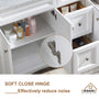 CASAINC 60 x 22 x 35.4 in. Solid Wood Bath Vanity with Marble Top and Backsplash in Gray/White (No/With Mirror)