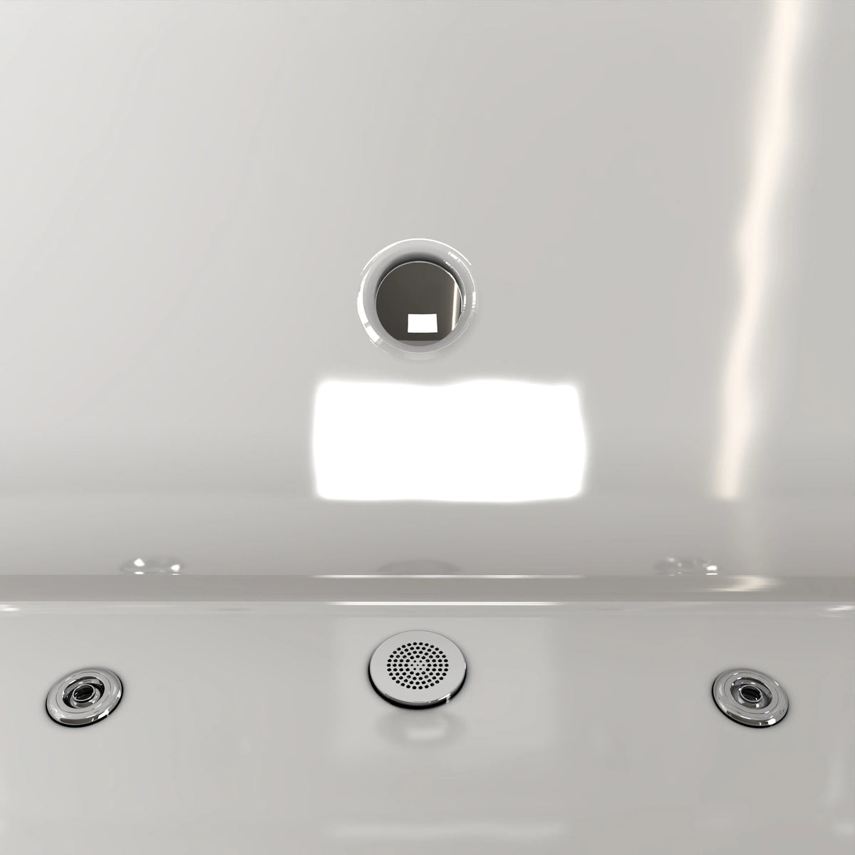 67" Gloss White Acrylic Whirlpool Freestanding Bathtub with 10 Jets and Vertical Fluted Exterior
