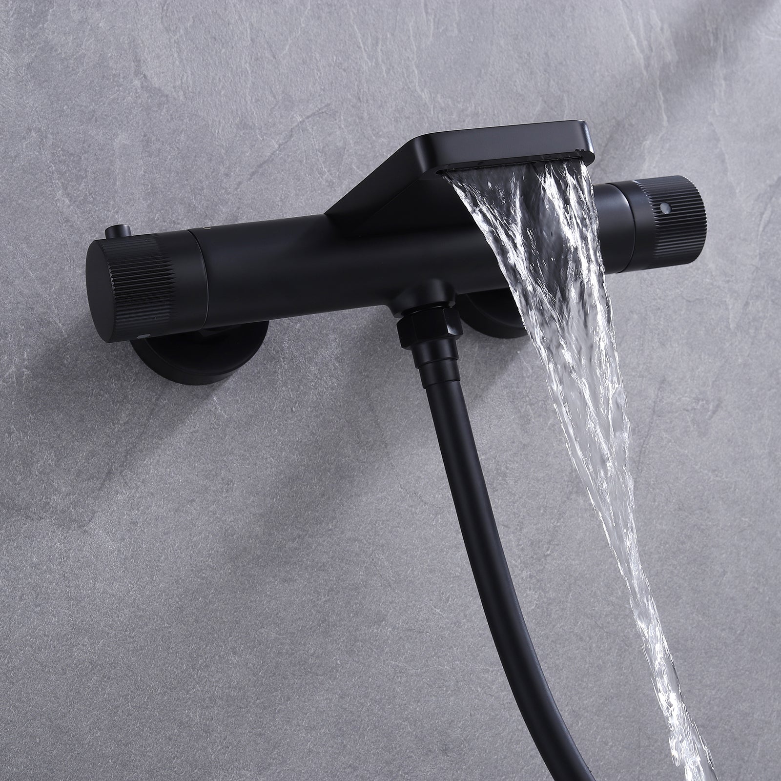Casainc Bathtub Faucet Set with 1.5 GPM Handheld Shower and Adjustable Slide Bar (Matte Black)-CASAINC