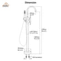CASAINC Double-Handles Floor-Mount Freestanding Tub Filler with Handshower