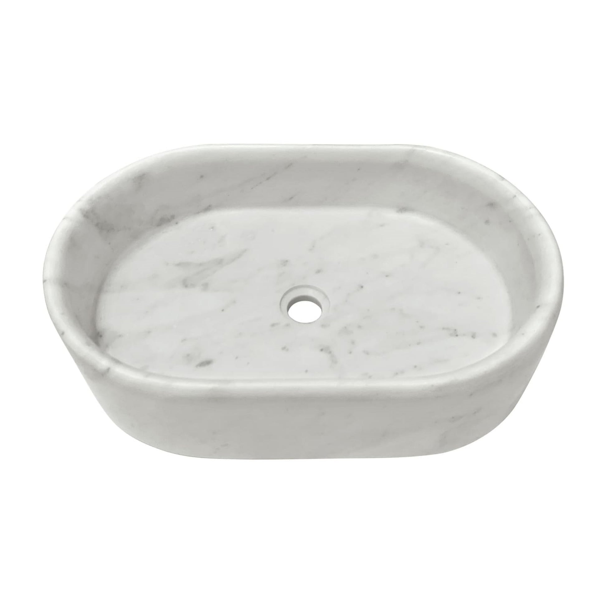 23.6" Natural Marble Vessel Sink with Polished Finish – Real Stone Bathroom Basin in  Beige Gold/White Natural/Gray/Green