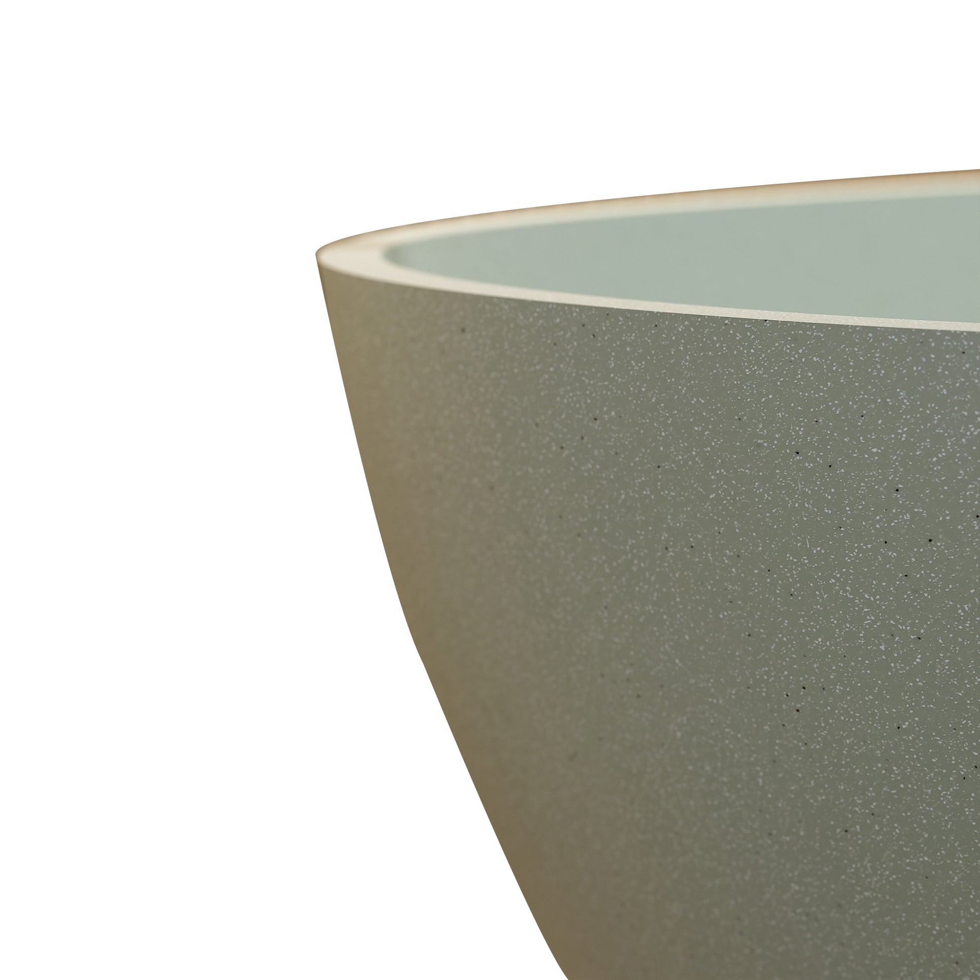 55"/59"/63"/67"/71" Turquoise Green Stone Resin Freestanding Bathtub with Center Overflow and Drain