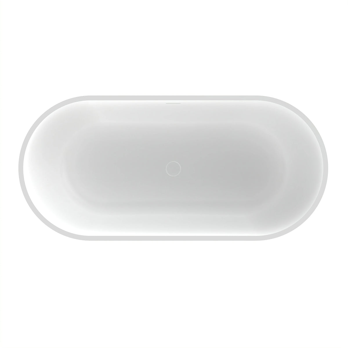 63" Oval Solid Surface Freestanding Bathtub in Matte White and Dark Grey