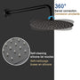 Casainc Matte Black Round Built-in Shower System with Handheld Shower
