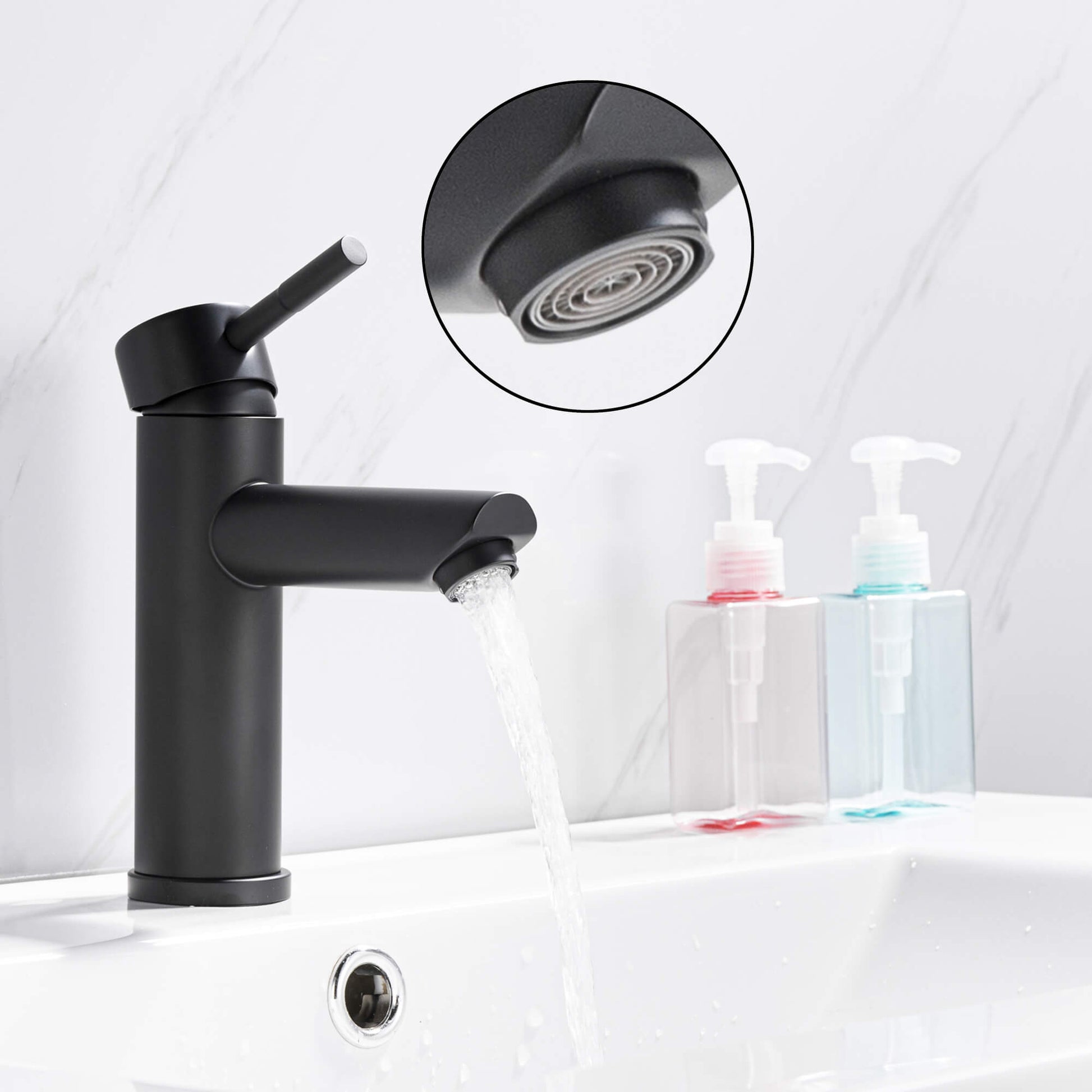 Casainc Matte Black 1-Handle Commercial Freestanding Sink Faucet