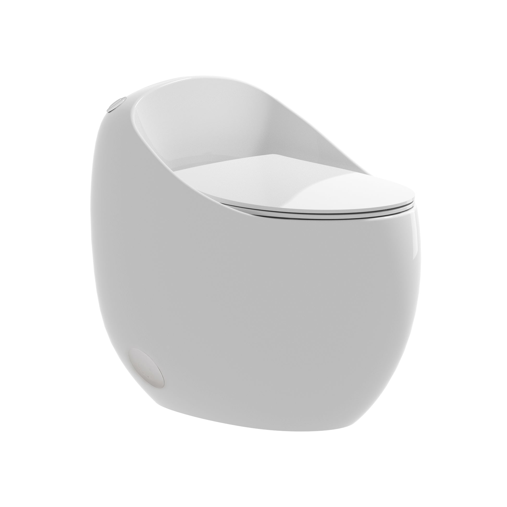 Egg Shape 1-Piece Toilet in Glossy White with 1.28 GPF Single Flush