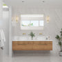 Tempered Glass Wall-Mounted Mirror with Gold Metal Frame