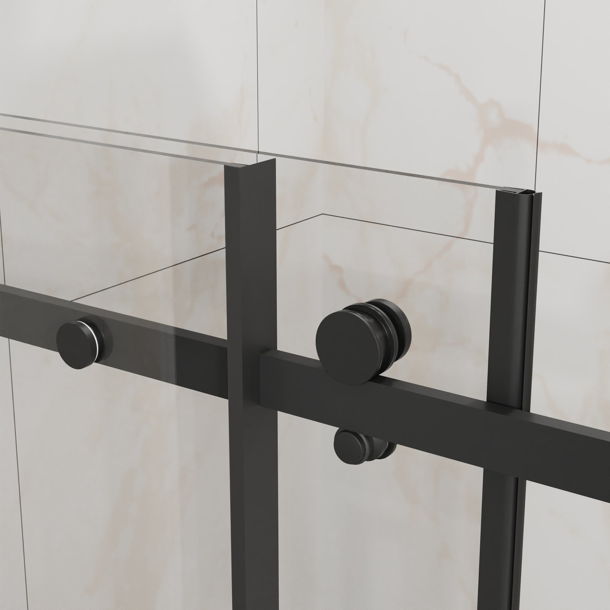 60"x 58" Bathtub Door, Frameless Tub Sliding Shower Door