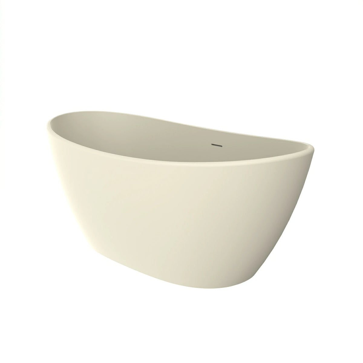 61" Solid Surface Freestanding Soaking Bathtub for Small to Medium Bathrooms