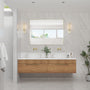 Tempered Glass Wall-Mounted Mirror with Gold Metal Frame