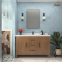 Wall-Mounted Vanity Mirror with Matte Black Metal Frame