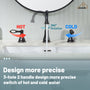 Casainc 8" Brass Bathroom Sink Faucet 3 Hole Gold Bathroom Faucet  2 Handle Gold Faucet for Bathroom Sink with Pop-up Drain Assembly Widespread Vanity Faucets