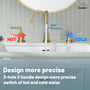 Casainc 8" Brass Bathroom Sink Faucet 2 Handle 3 Hole Gold Bathroom Faucet for Bathroom Sink with Pop-up Drain Assembly Widespread Vanity Faucets