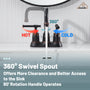 Casainc 4 Inch 2-Handle Centerset for Bathroom Sink Vanity Faucet 360° Swivel Spout