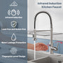 3-Mode Single Handle Pull-Down Sprayer Kitchen Faucet with Touchless Sensor and Includes Deckplate