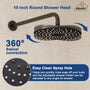10" Round Shower Faucet in Matte Black with Pressure Balanced Valve