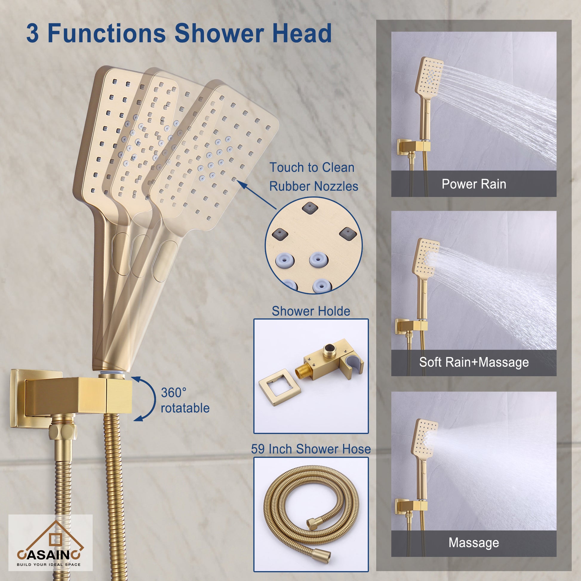 10 in./12 in. Ceiling Mount Shower System with Hand Shower & Tub Spout
