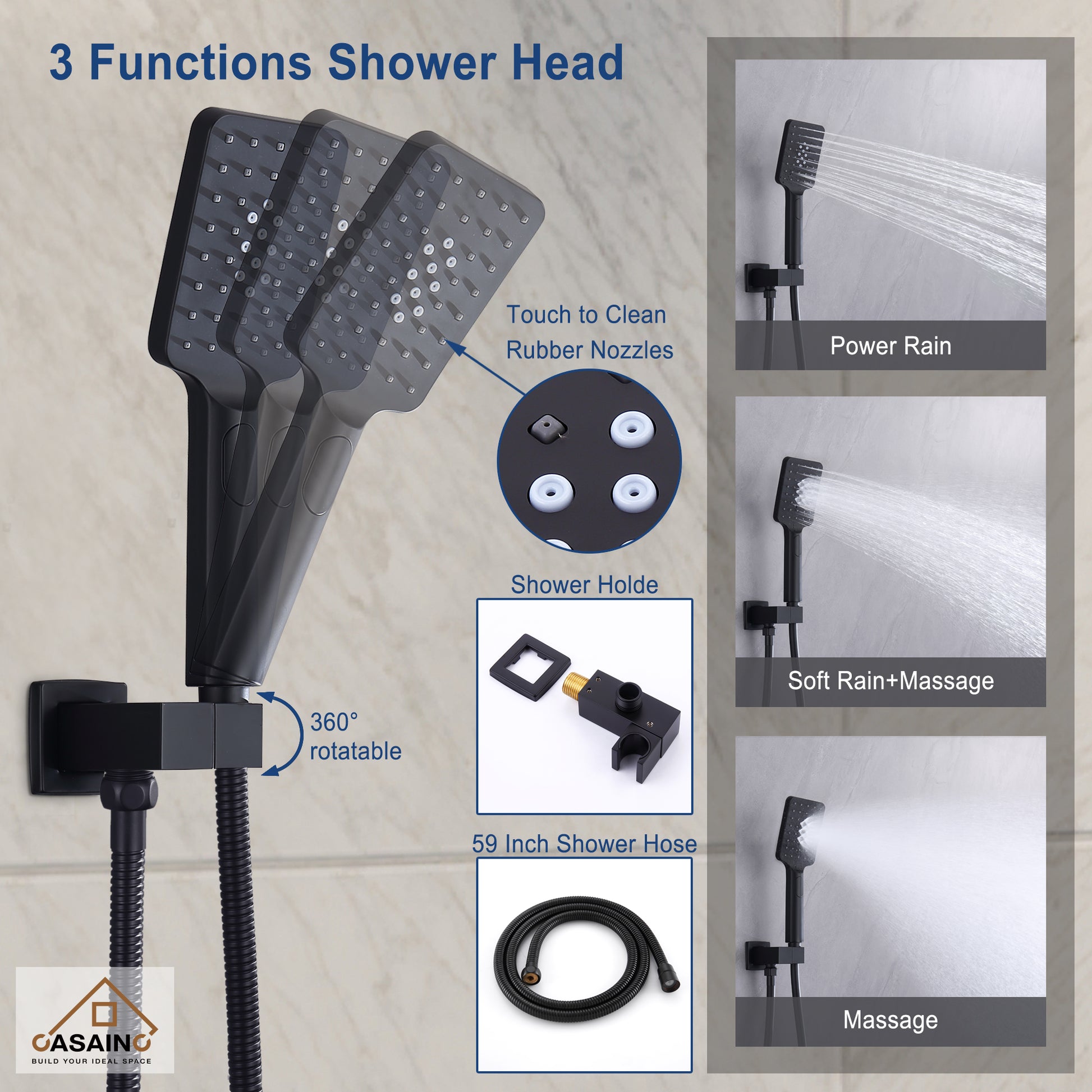 10 in./12 in. Ceiling Mount Shower System with Hand Shower & Tub Spout