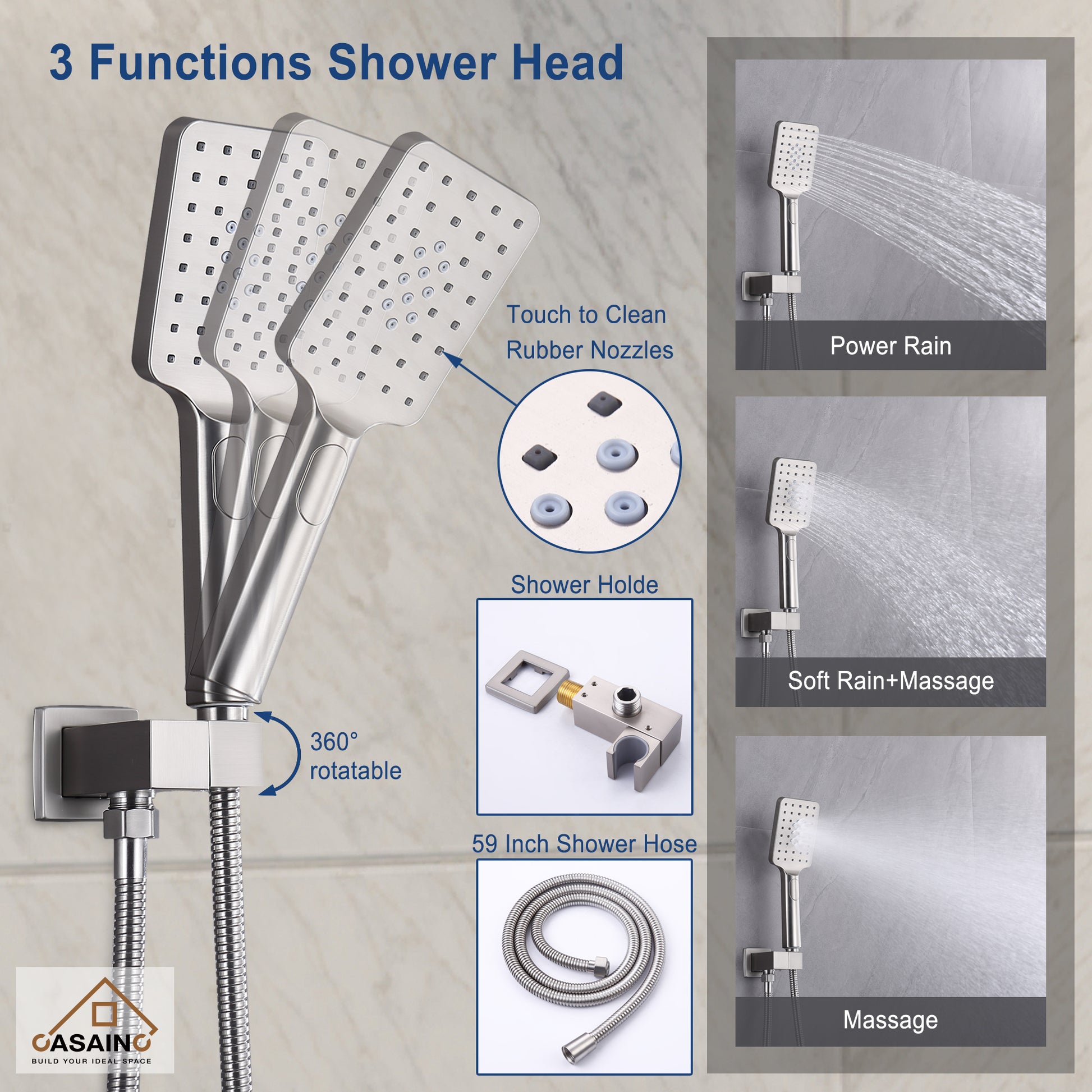 10 in./12 in. Ceiling Mount Shower System with Hand Shower & Tub Spout